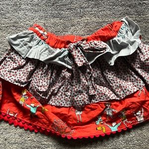 Red and grey skirt